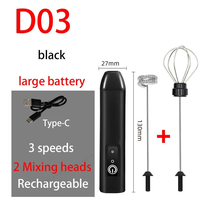 Rechargeable Electric Milk Frother & Whisk