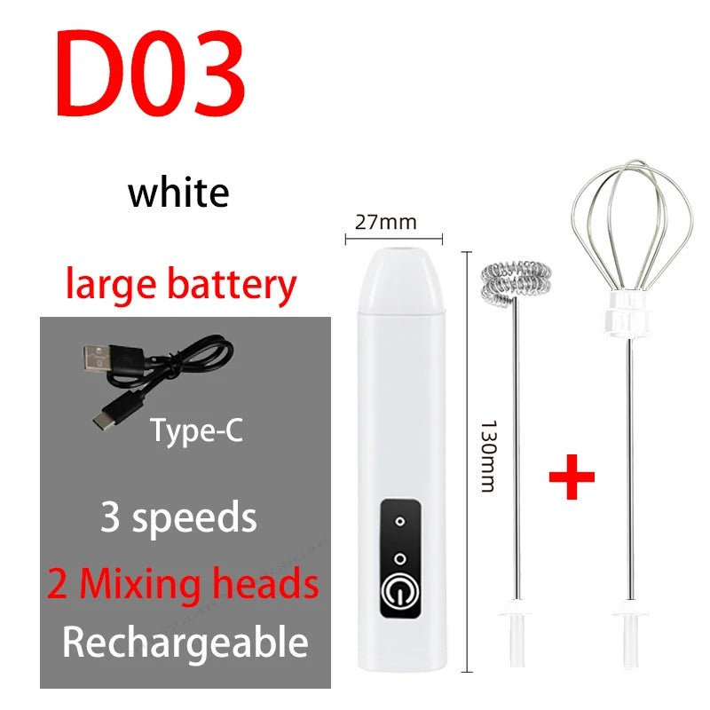 Rechargeable Electric Milk Frother & Whisk
