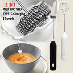 Rechargeable Electric Milk Frother & Whisk