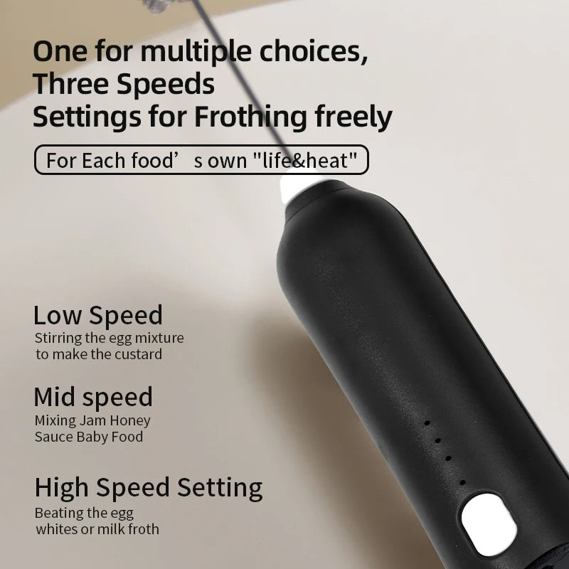Rechargeable Electric Milk Frother & Whisk